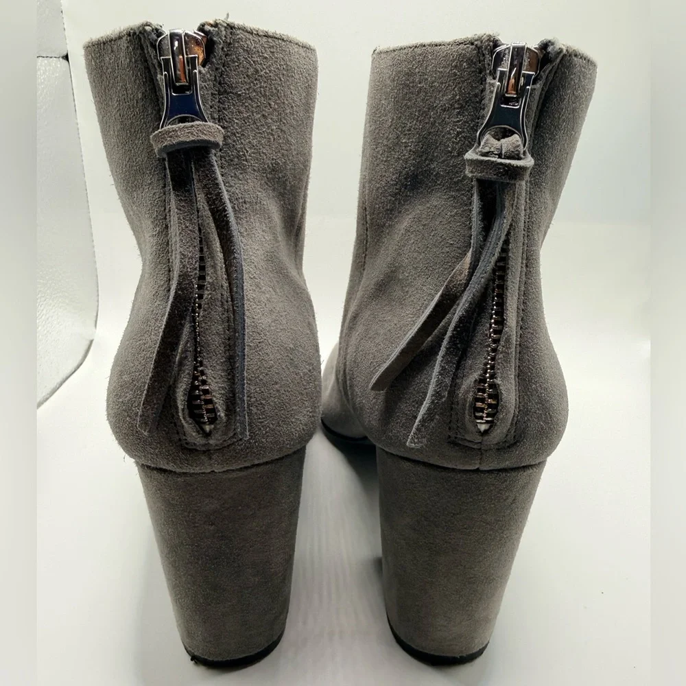 STEVE MADDEN‎ Cynthia Ankle Boot Booties Back Zipper Gray Suede Women’s Size 9